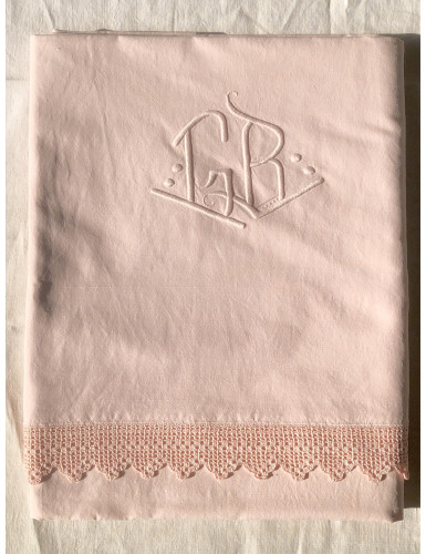 Drap Ancien En Lin Et Coton...